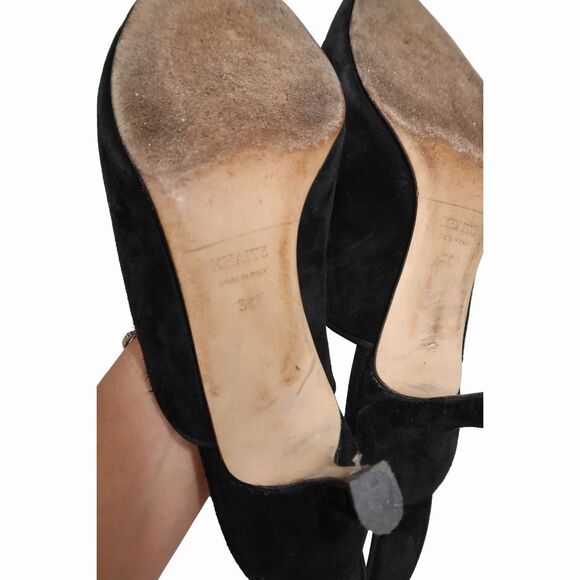 Khaite Suede Pointed Toe Sterling Heel Pumps Black Women's Size 39.5 - Picture 7 of 9
